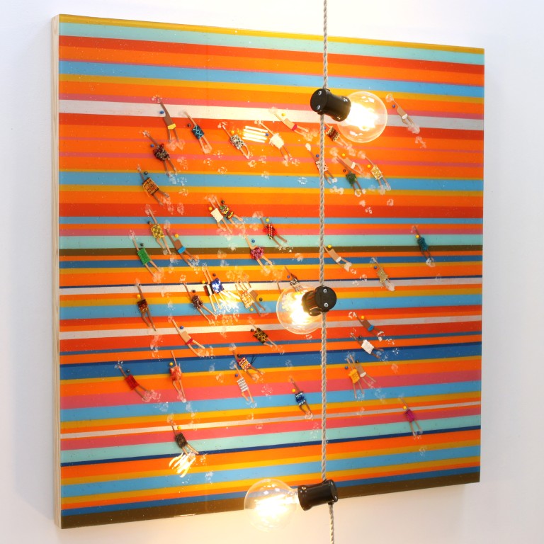 RUBEN ARTIST - Swimmers 176 - Swimmers Coral Lines and Ocean Stripes unfolding in a Modern Colorful Swimmers Art Composition Mediana RUBEN ARTIST - Swimmers 176 - Swimmers Coral Lines and Ocean Stripes unfolding in a Modern Colorful Swimmers Art Composition Mediana