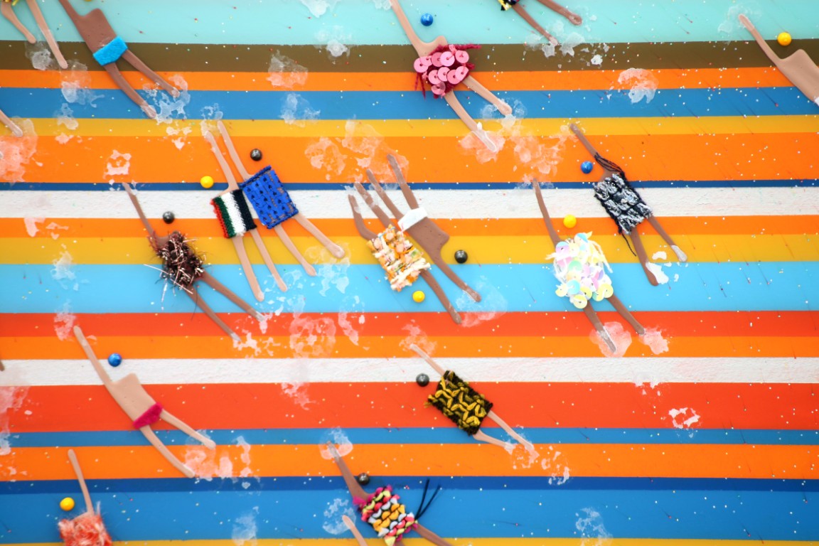 RUBEN ARTIST - Swimmers 176 - Swimmers Waves of Orange and Teal flowing through Abstract Coastal Artistic Open Water Vision Mediana RUBEN ARTIST - Swimmers 176 - Swimmers Waves of Orange and Teal flowing through Abstract Coastal Artistic Open Water Vision Mediana