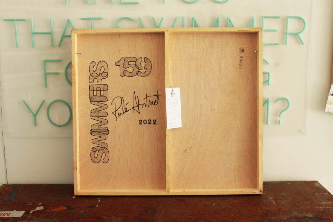 RUBEN ARTIST - Swimmers 159 - Swimmers Whispers of Freedom in Coral Seascape through Abstract Expressionist Artistic Energy Mediana RUBEN ARTIST - Swimmers 159 - Swimmers Whispers of Freedom in Coral Seascape through Abstract Expressionist Artistic Energy Mediana