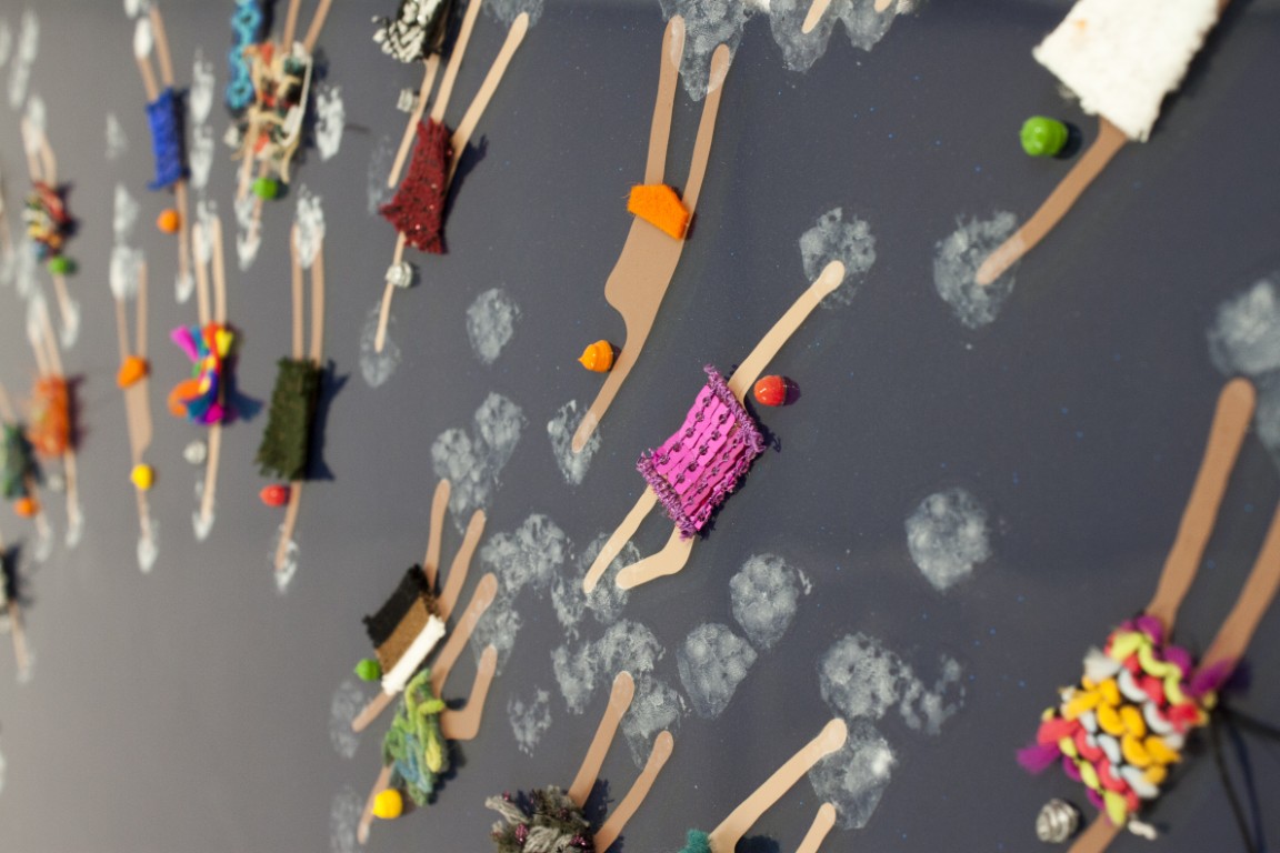 RUBEN ARTIST - Swimmers 596 - Swimmers Open Sea Gathering Radiating Toward Shared Core Mediana RUBEN ARTIST - Swimmers 596 - Swimmers Open Sea Gathering Radiating Toward Shared Core Mediana