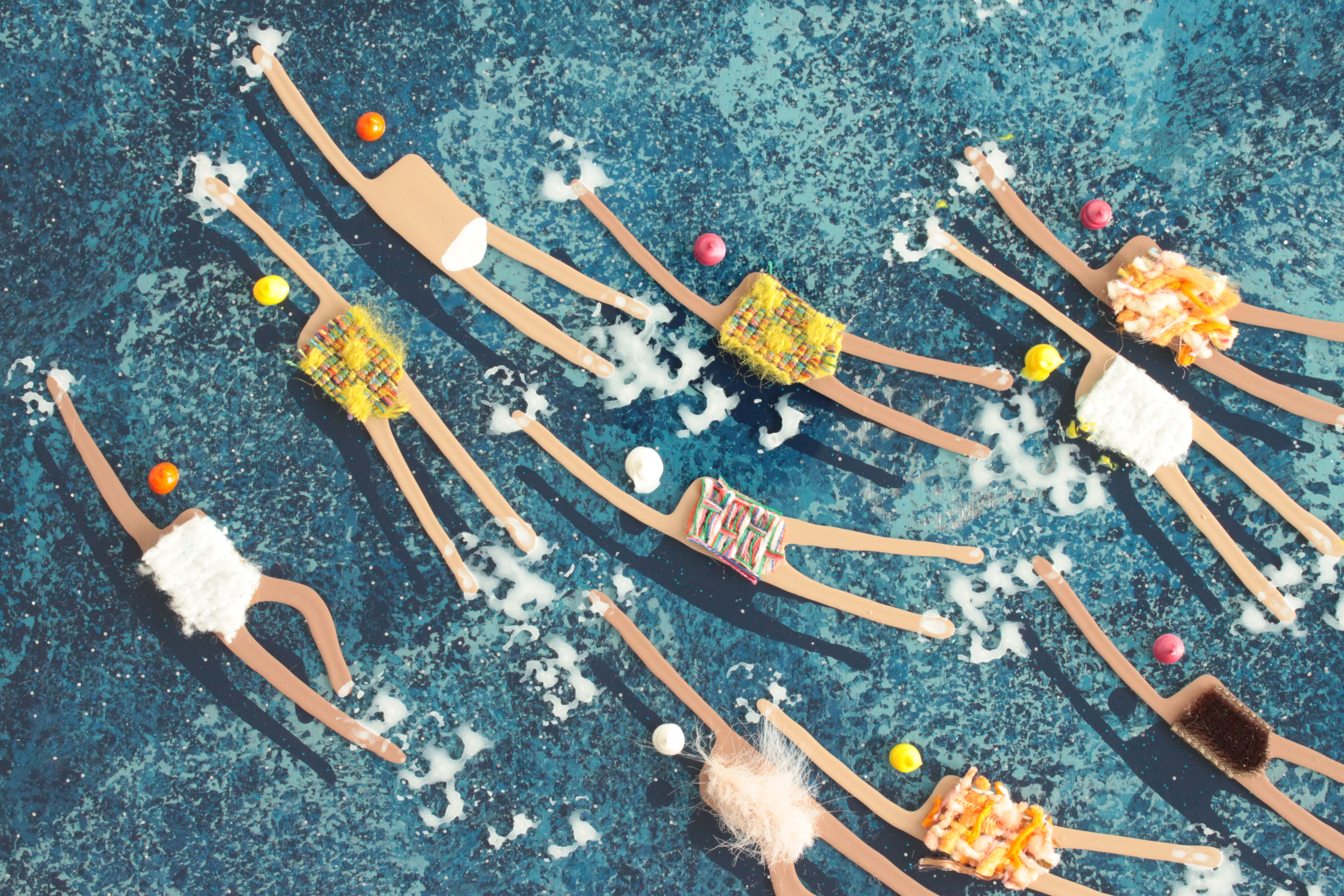 RUBEN ARTIST - Swimmers 159 - Swimmers Unity of Souls beyond Coral Lagoon Waves celebrating Triathlon Spirit and Freedom RUBEN ARTIST - Swimmers 159 - Swimmers Unity of Souls beyond Coral Lagoon Waves celebrating Triathlon Spirit and Freedom