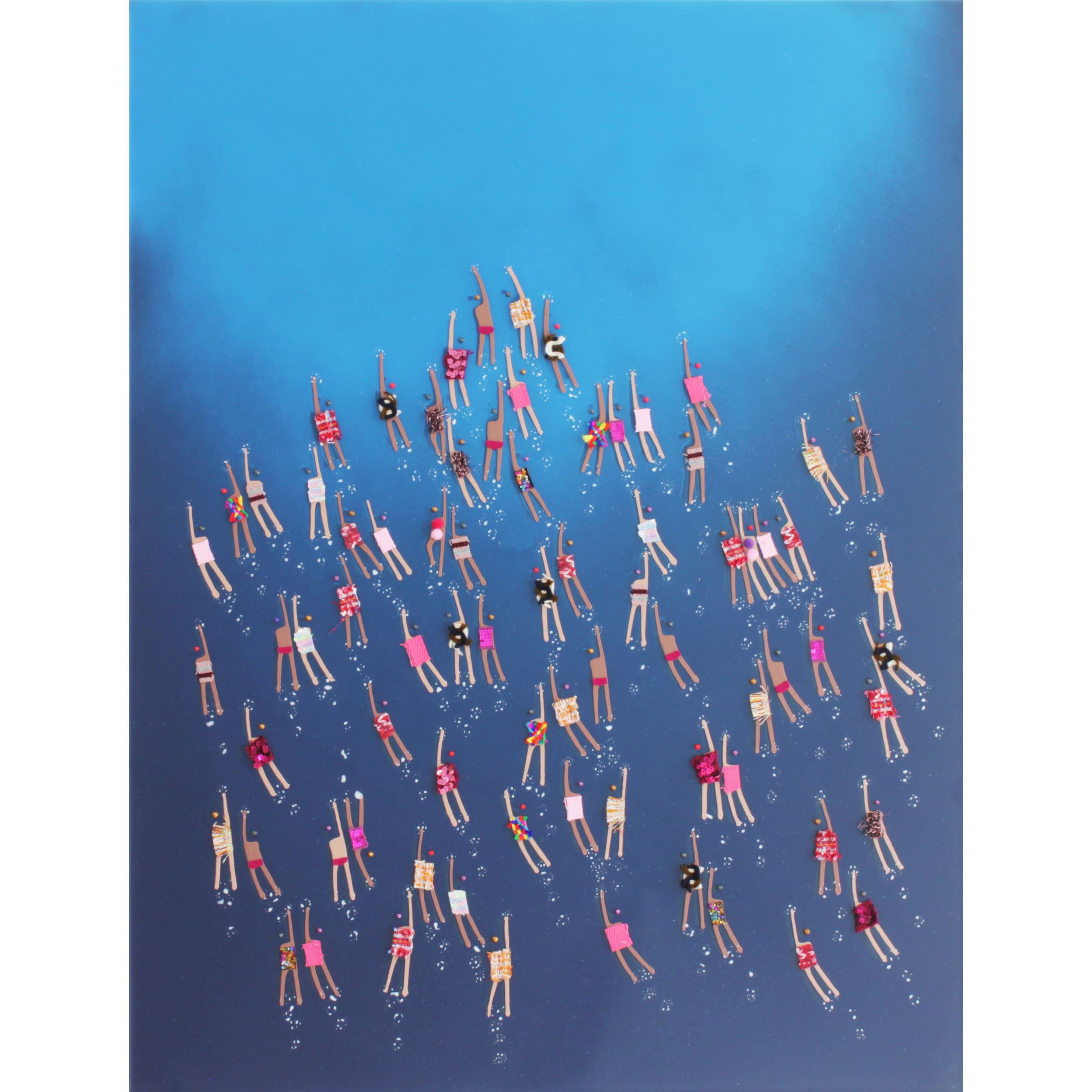 RUBEN ARTIST - Swimmers 542 - Swimmers Modern Ocean Abstract Swimmers Color Rise Turquoise Horizon