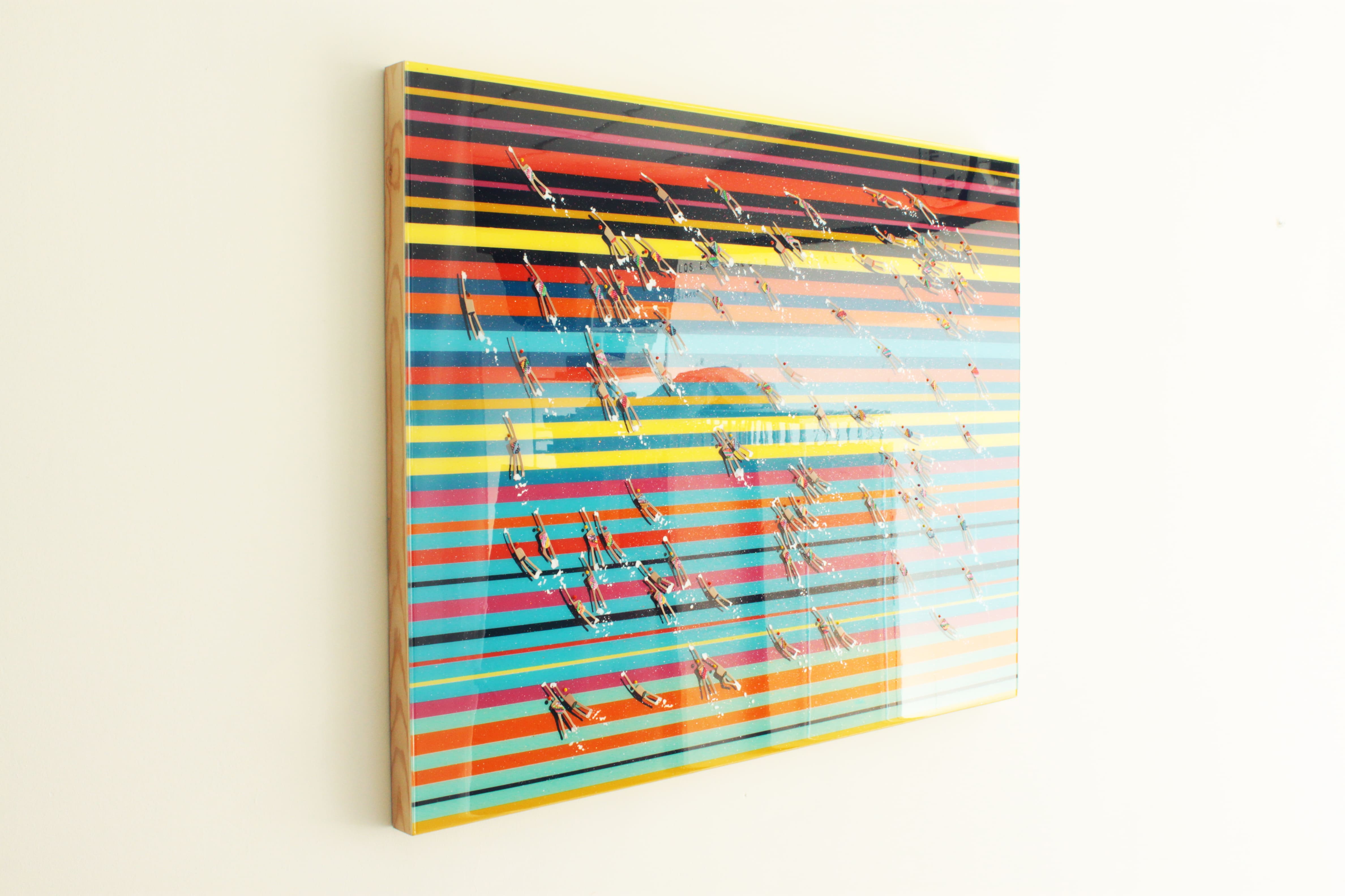 RUBEN ARTIST - Swimmers 706 - Swimmers Color Waves Spectrum Swimmers Contemporary Seascape RUBEN ARTIST - Swimmers 706 - Swimmers Color Waves Spectrum Swimmers Contemporary Seascape