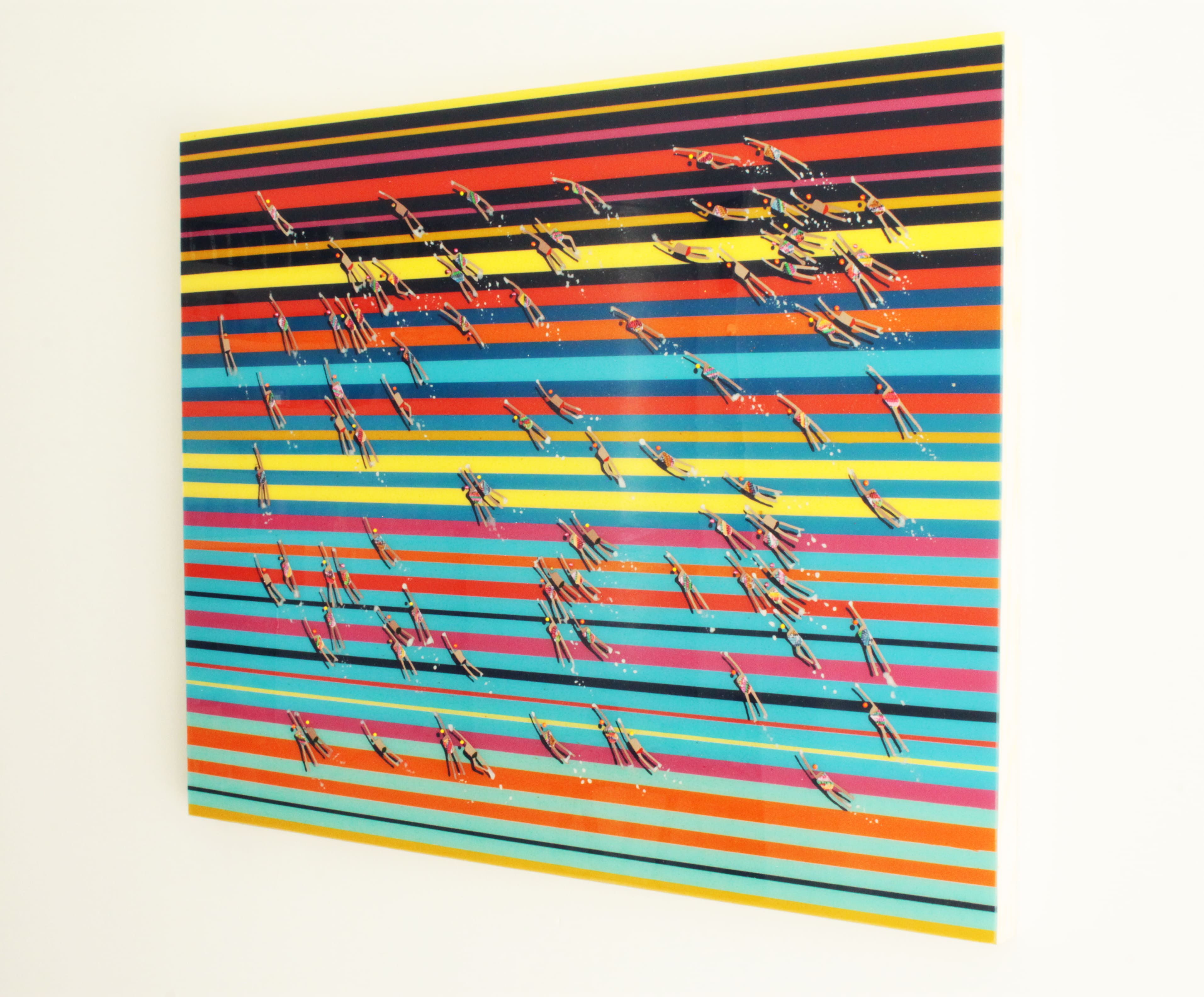 RUBEN ARTIST - Swimmers 706 - Swimmers Spectrum Swim Rainbow Tides Abstract Seascape RUBEN ARTIST - Swimmers 706 - Swimmers Spectrum Swim Rainbow Tides Abstract Seascape