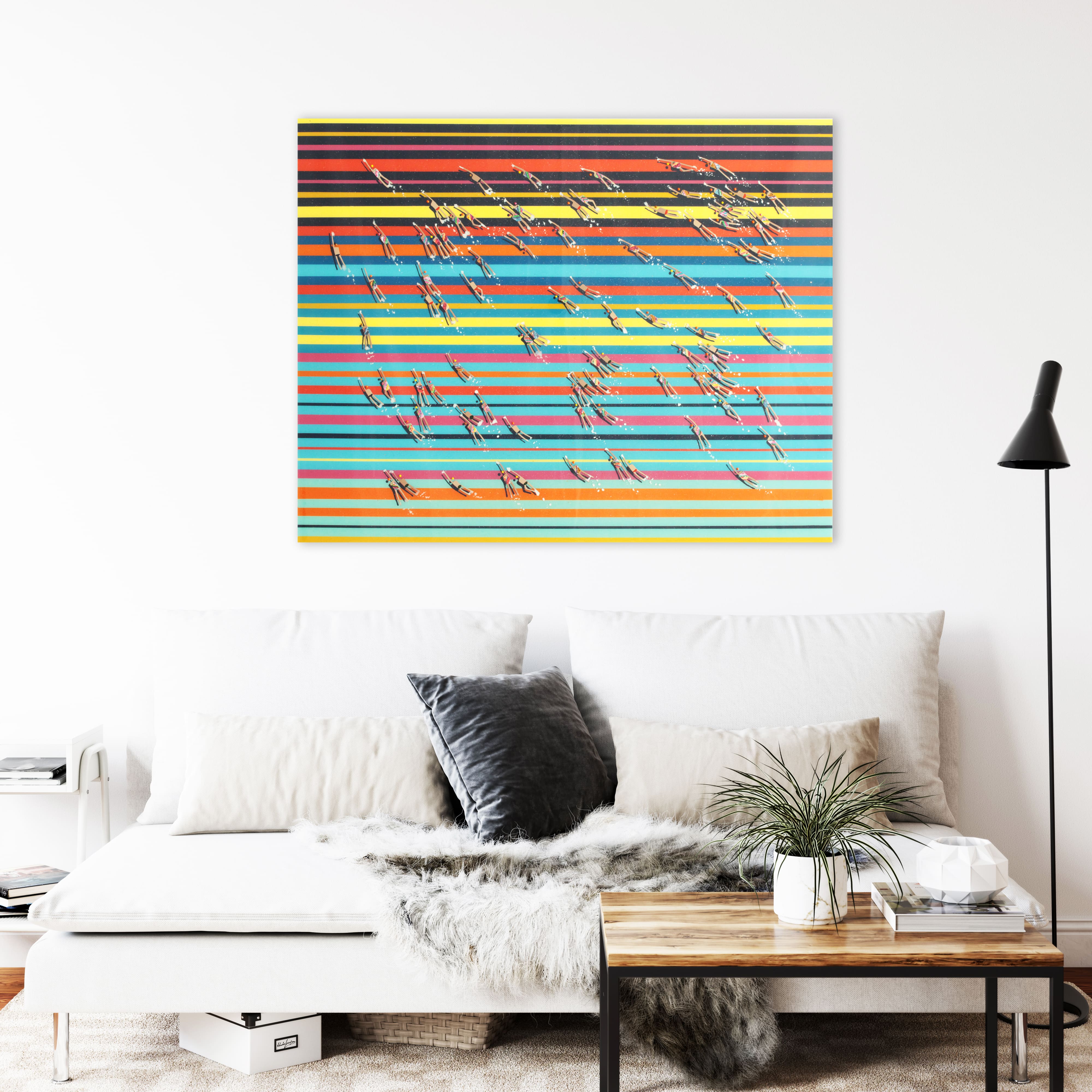 RUBEN ARTIST - Swimmers 706 - Swimmers Stripes of Light Rainbow Ocean Abstract Movement RUBEN ARTIST - Swimmers 706 - Swimmers Stripes of Light Rainbow Ocean Abstract Movement